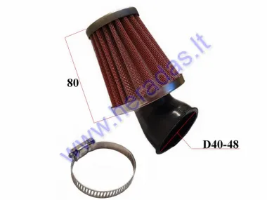 Air filter ATV quad bike, motocycle D40-48mm 45-48 degree angle