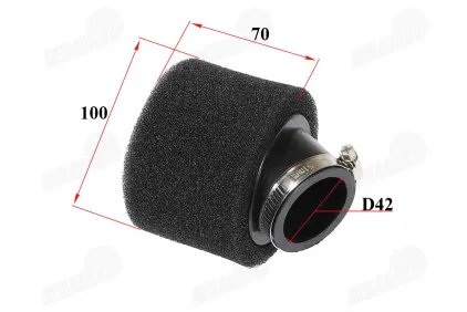 Air filter for motorcycle quad bike universal D42MM 45 degree angle