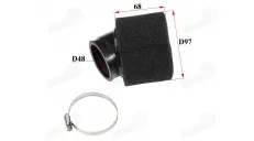 Air filter for quad bike universal D48MM 45 DEGREE ANGLE