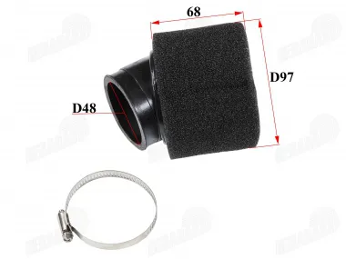 Air filter for quad bike universal D48MM 45 DEGREE ANGLE