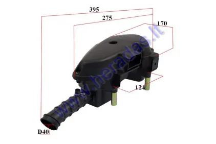 Air filter for scooter Benzer 2T mounted by the wheel