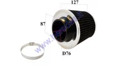 Sport air filter universal height 127mm, inside 70mm, outside 117/150mm
