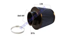 Sport air filter universal height 130mm, inside 73mm, outside 115/140mm