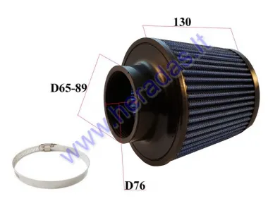 Sport air filter universal height 130mm, inside 73mm, outside 115/140mm