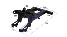 Rear swing arm for quad bike HUNTER 200cc GY6 square tube