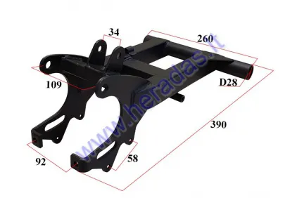 Rear swing arm for quad bike HUNTER 200cc GY6 square tube