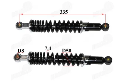 Rear shock absorber set 2pcs black spring L335