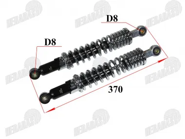 Galinis amortizatorius komplektas 2vnt sidabrinė spyruoklė L335