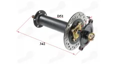 Rear half shaft right side for electric tricycle, scooter fits HIMOTO HM3