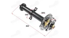 Rear axle shaft left side for electric tricycle, scooter fits HIMOTO HM3