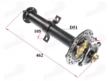 Rear axle shaft left side for electric tricycle, scooter fits HIMOTO HM3