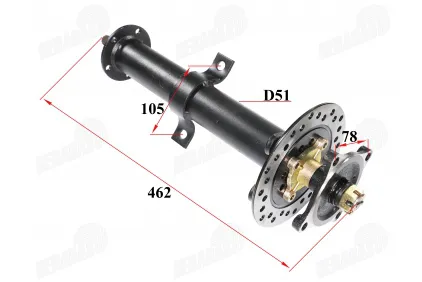 Rear axle shaft left side for electric tricycle, scooter fits HIMOTO HM3