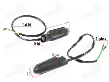 Rear turn lights set for motorcycle fits NAKED50 E mark