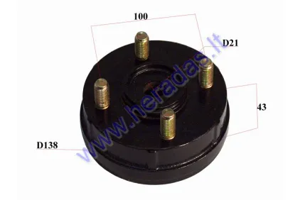 Rear brake drum (case) for three-wheel electric scooter PRACTIC1,2