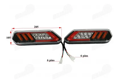 Tail light set for cargo electric tricycle fits KING BOX2  JP3900SAV  E mark