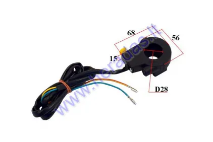 Handlebar mount power switch for motorized bicycle