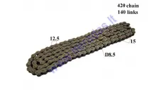 Grandinė 110cc ATV keturračio motociklo 420 140 narelių