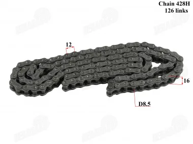 Chain 428H of motorcycle 126 links fits NAKED50