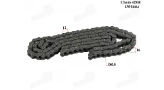 Chain 428H for motorcycle 130 links fits FR50