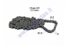 CHAIN FOR 50-80CC MOTORCYCLE-MOPED ROLLER7,9 L120 DID JAPAN CHAIN TYPE 415