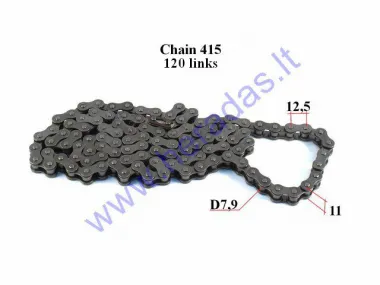 CHAIN FOR 50-80CC MOTORCYCLE-MOPED ROLLER7,9 L120 DID JAPAN CHAIN TYPE 415