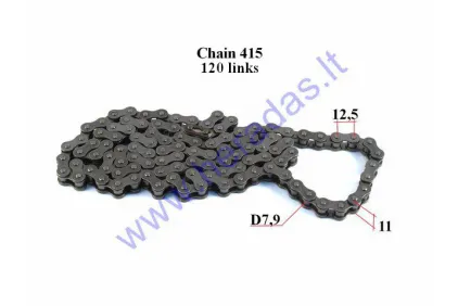 CHAIN FOR 50-80CC MOTORCYCLE-MOPED ROLLER7,9 L120 DID JAPAN CHAIN TYPE 415