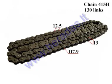 CHAIN FOR 50-80CC MOTORCYCLE-MOPED ROLLER 7,9 L130 CHAIN TYPE 415