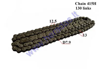 Grandinė 50-80cc motociklo-mopedo rit7,9 L130  grandinės tipas 415 motorinio dviračio