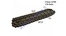 CHAIN FOR 50-80cc MOTORCYCLE-MOPED ROLLER 7,9 L136  CHAIN TYPE 415