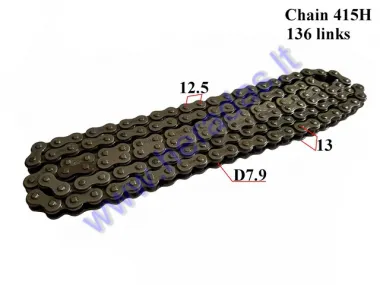 CHAIN FOR 50-80cc MOTORCYCLE-MOPED ROLLER 7,9 L136  CHAIN TYPE 415