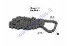 Chain for 50-80cc motorcycle-moped roller7,9 L140 DID Japan chain type 415