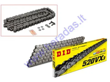 CHAIN FOR DID520VX2-120ZB CHAIN TYPE 520, 120 LINK, X-RING