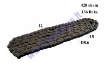 CHAIN 250CC FOR ATV QUAD BIKE ROLLER8,6 136 LINKS 428 TYPE