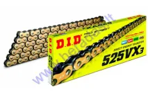 CHAIN FOR DID525VX3GB-118ZB, CHAIN TYPE 525, 118ZB LINK, X-RING CHAIN FOR DID525VX3GB-118ZB, CHAIN TYPE 525, 118ZB LINK, X-RING