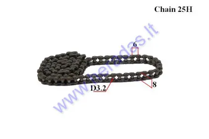 TIMING CHAIN FOR MOTORCYCLE 98 LINKS LENGTH 25H Pocket Bike