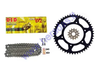Chain and sprocket set KTM 525, 530 EXC Enduro Racing