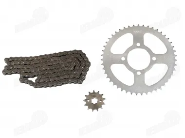 Grandinės ir žvaigždžių komplektas motociklui grandinė 428-114 ŽVAIGŽDĖS 13/47