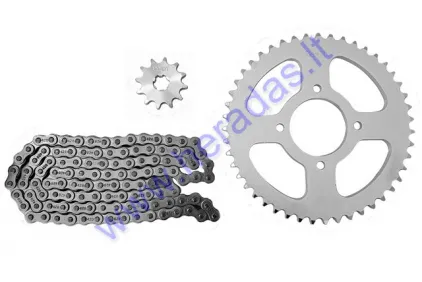 Grandinės ir žvaigždžių komplektas motociklui grandinė 428-114 ŽVAIGŽDĖS 12/47