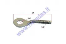 Axle adjuster/tensioner screw for motorcycle