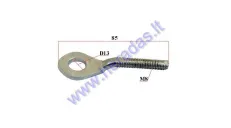 Axle adjuster/tensioner screw for motorcycle