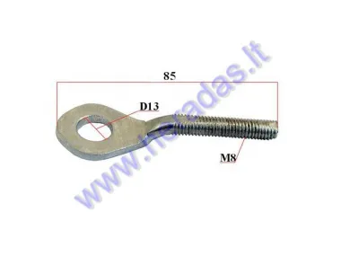 Axle adjuster/tensioner screw for motorcycle