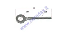 Axle adjuster/tensioner screw for motorcycle