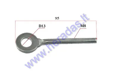 Axle adjuster/tensioner screw for motorcycle