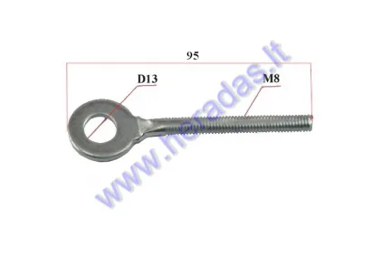 Axle adjuster/tensioner screw for motorcycle