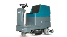 Self-propelled floor washing sweeping machine seated, driven
