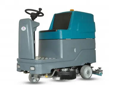 Self-propelled floor washing sweeping machine seated, driven