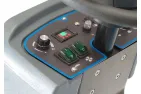 Self-propelled floor washing sweeping machine seated, driven