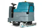 Self-propelled floor washing sweeping machine seated, driven