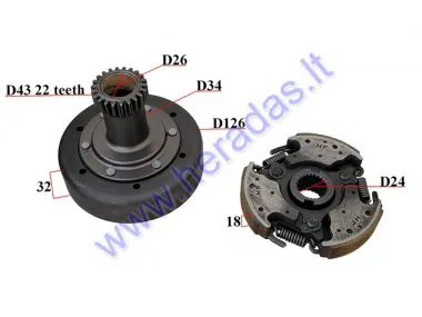 CENTRIFUGAL CLUTCH SET for quad bike 250cc ATV BASHAN BS250S-5