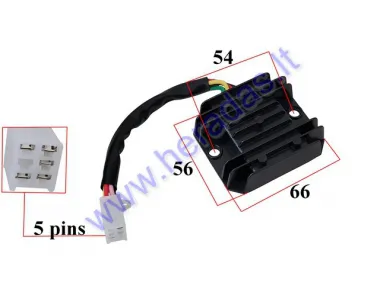 Voltage regulator 5 pin for quad bike BASHAN 200cc